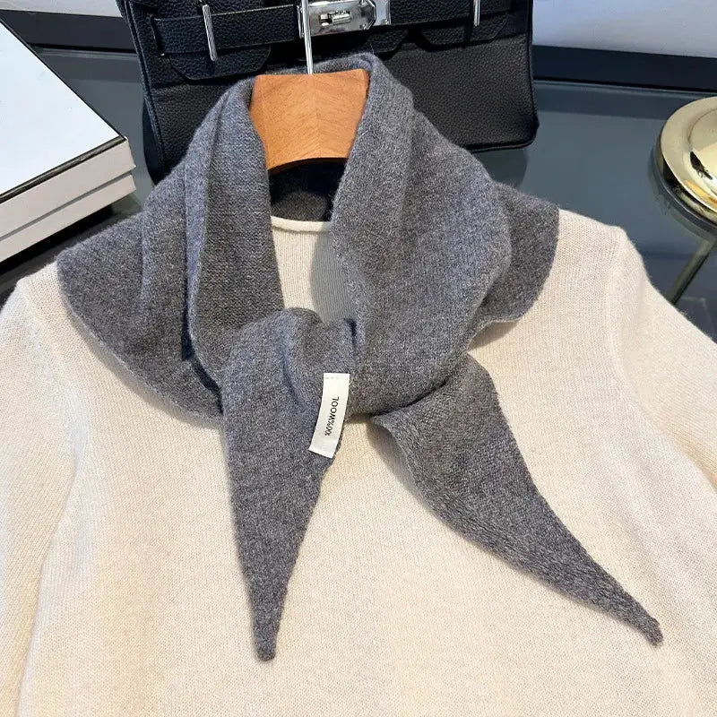 Wool winter scarf solid cashmere wrap for outdoor warmth - DB031-02 / 60x130cm / China Mainland