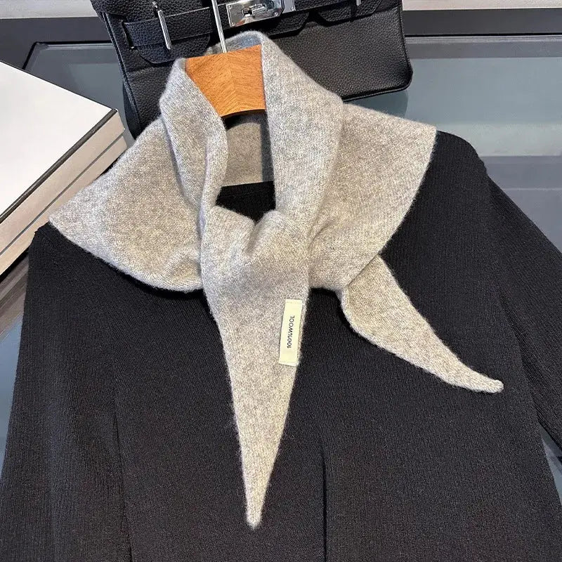 Wool winter scarf solid cashmere wrap for outdoor warmth - DB031-01 / 60x130cm / China Mainland