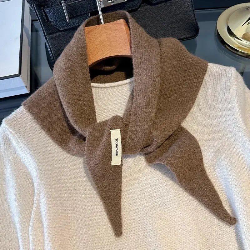 Wool winter scarf solid cashmere wrap for outdoor warmth - DB031-03 / 60x130cm / China Mainland