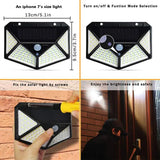 100LED Solar Waterproof Wall Lamp with Human Body Induction
