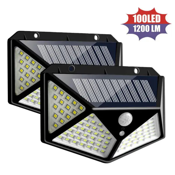 100LED Solar Waterproof Wall Lamp with Human Body Induction