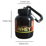 100ML Mini Portable Protein Powder Container – Outdoor Sport Bottle with Keychain Funnel & Small Water Cup - Back