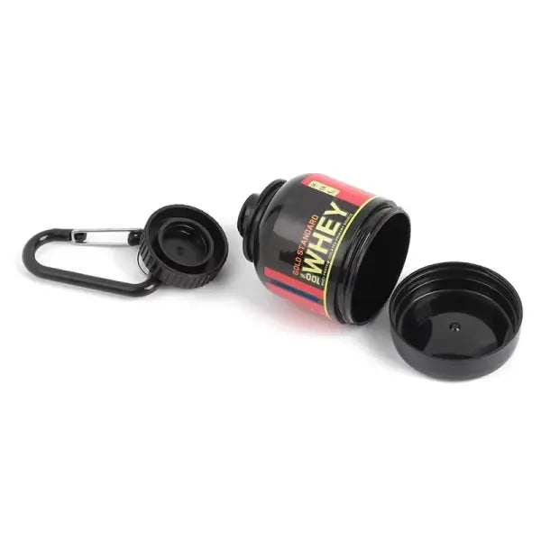 100ML Mini Portable Protein Powder Container – Outdoor Sport Bottle with Keychain Funnel & Small Water Cup - Back