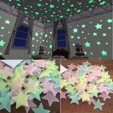 100pcs Glow in the Dark Stars: Luminous Fluorescent Wall Stickers for Kids’ Ceiling & Room Decor - MULTI