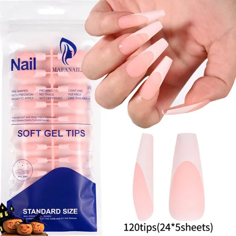 100pcs Light Pink Press-On Nails – Short/Medium Square Full Cover Fake Nail Tips in 10 Sizes for Finger - TD208-S1