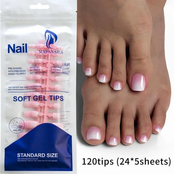 100pcs Light Pink Press-On Nails – Short/Medium Square Full Cover Fake Nail Tips in 10 Sizes for Finger - TD179-4