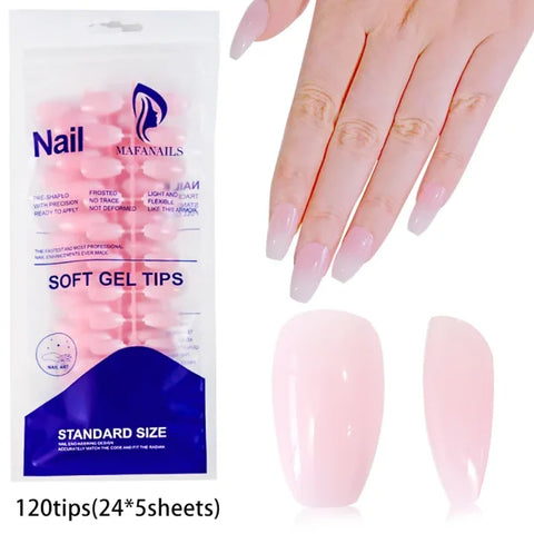 100pcs Light Pink Press-On Nails – Short/Medium Square Full Cover Fake Nail Tips in 10 Sizes for Finger - TD204-S1