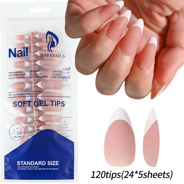 100pcs Light Pink Press-On Nails – Short/Medium Square Full Cover Fake Nail Tips in 10 Sizes for Finger - TD199-2