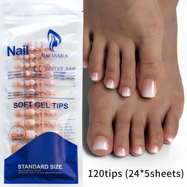 100pcs Light Pink Press-On Nails – Short/Medium Square Full Cover Fake Nail Tips in 10 Sizes for Finger - TD179-1