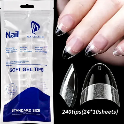 100pcs Light Pink Press-On Nails – Short/Medium Square Full Cover Fake Nail Tips in 10 Sizes for Finger - TD221