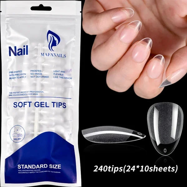 100pcs Light Pink Press-On Nails – Short/Medium Square Full Cover Fake Nail Tips in 10 Sizes for Finger - TD220