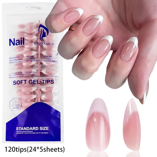 100pcs Light Pink Press-On Nails – Short/Medium Square Full Cover Fake Nail Tips in 10 Sizes for Finger - TD206-S1