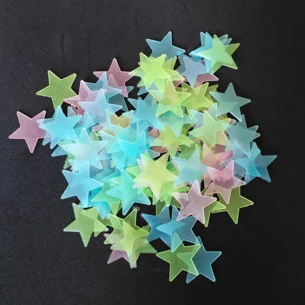 100Pcs/Set Stars Luminous Wall Stickers Glow In The Dark For Kids Baby Room Decoration Decals Colorful Star Home DIY