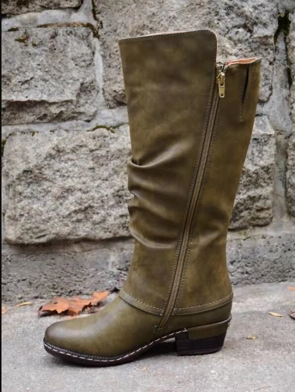 Women’s Round Toe Comfort Ankle Booties with Low Heel