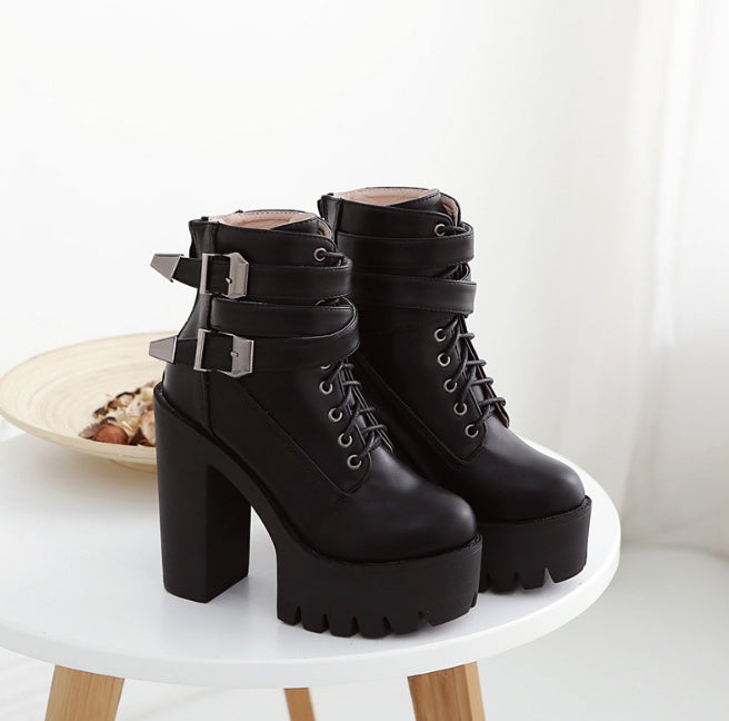 Platform Women Ankle Boots with mso-number-format general Style