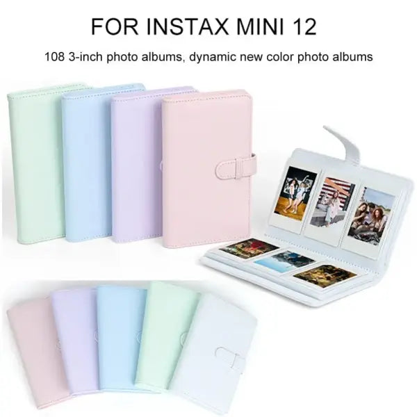 108 Pockets PU Leather Photo Album for Fujifilm Instax Mini 12 3-inch Film Storage Case