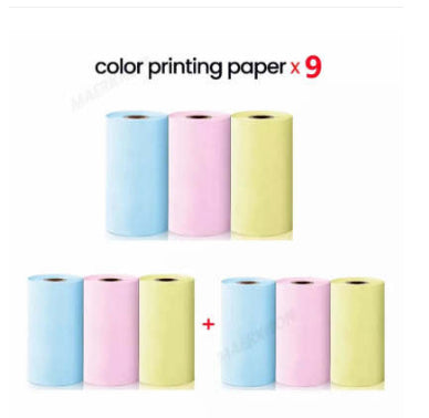Phomemo T02 Portable Bluetooth Thermal Label Printer - Blue pink yellow x3 / USB