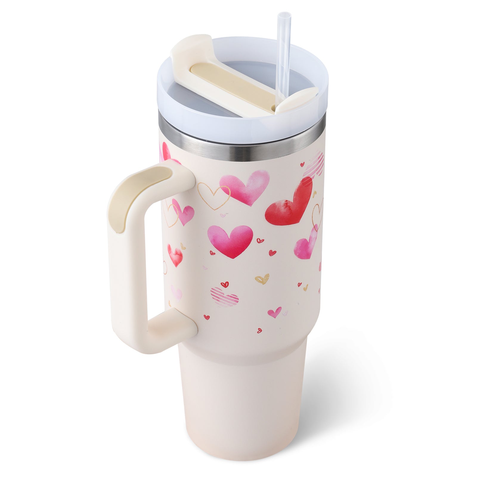 40oz Insulated Stainless Steel Tumbler with Handle and Lid