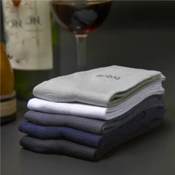 10 Pairs of Breathable Bamboo Fiber Crew Socks for Men