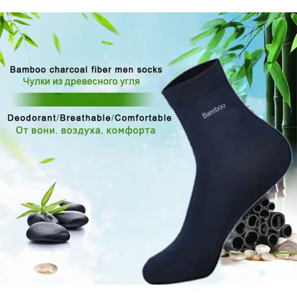 10 Pairs of Breathable Bamboo Fiber Crew Socks for Men