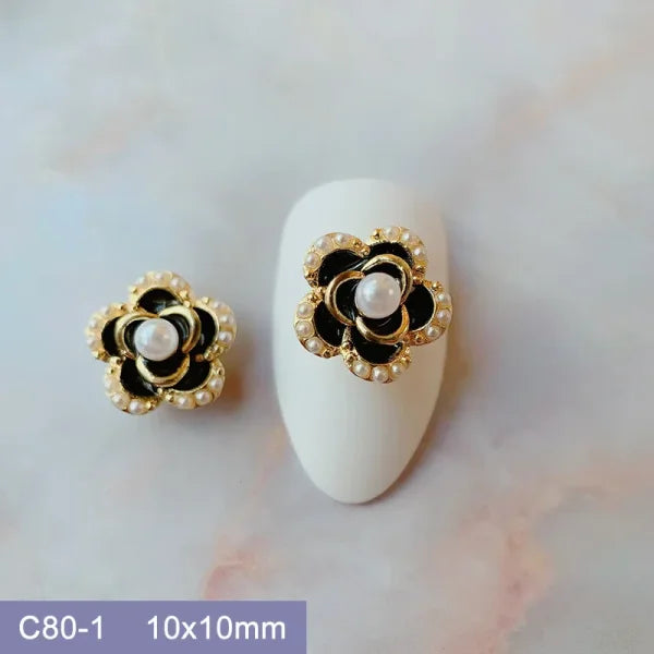 10Pcs 3D Butterfly and Flower Nail Charms for Trendy Nail Art - C80-1