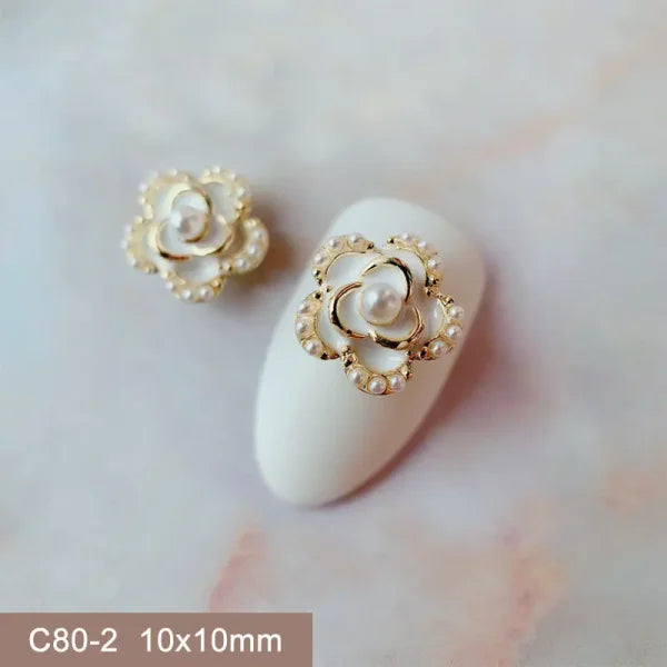 10Pcs 3D Butterfly and Flower Nail Charms for Trendy Nail Art - C80-2