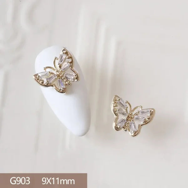 10Pcs 3D Butterfly and Flower Nail Charms for Trendy Nail Art - G903