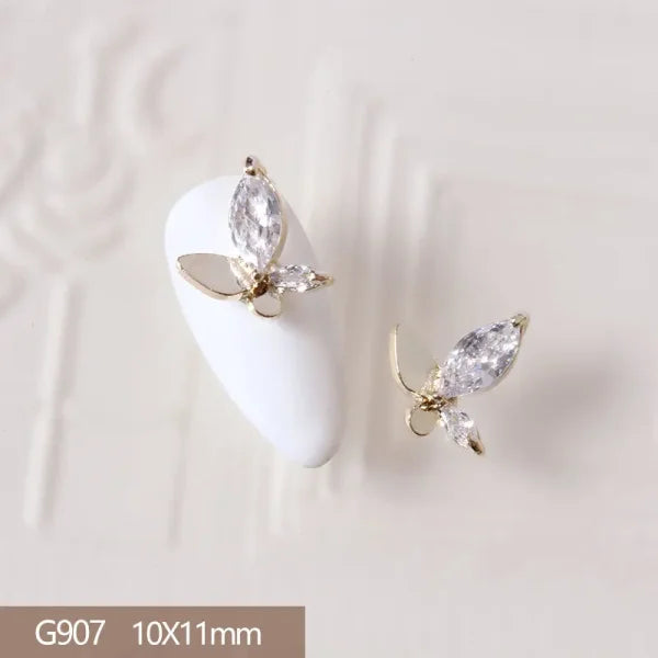 10Pcs 3D Butterfly and Flower Nail Charms for Trendy Nail Art - G907