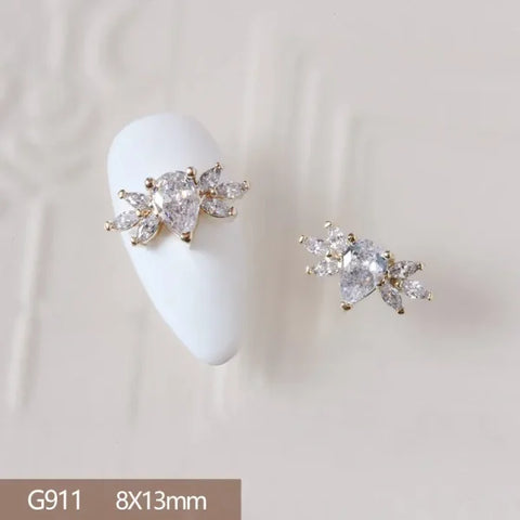 10Pcs 3D Butterfly and Flower Nail Charms for Trendy Nail Art - G911