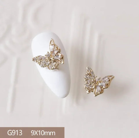 10Pcs 3D Butterfly and Flower Nail Charms for Trendy Nail Art - G913