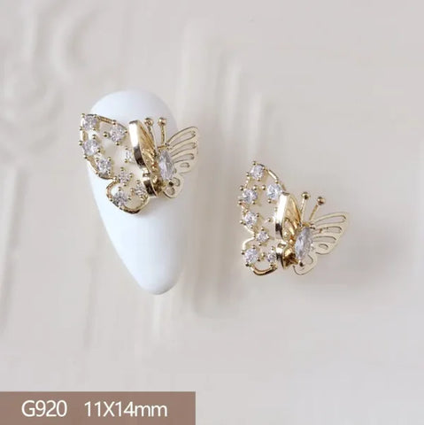 10Pcs 3D Butterfly and Flower Nail Charms for Trendy Nail Art - G920