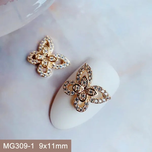 10Pcs 3D Butterfly and Flower Nail Charms for Trendy Nail Art - MG309-1