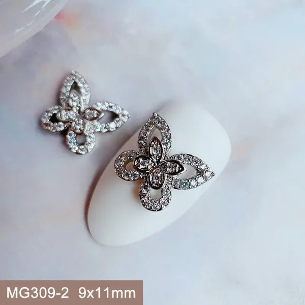 10Pcs 3D Butterfly and Flower Nail Charms for Trendy Nail Art - MG309-2