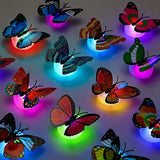 10pcs 3D LED Butterfly Decoration Night Light Sticker Single and Double Wall Light for Garden Backyard Lawn Party
