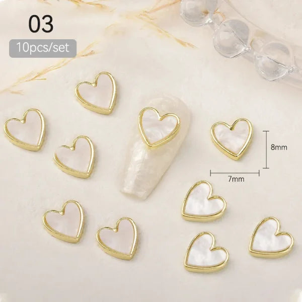 10pcs Bag of Silver and Gold Butterfly Nail Charms for Women’s Fashion - HE03