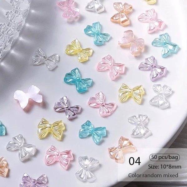 10pcs Bag of Silver and Gold Butterfly Nail Charms for Women’s Fashion - F04