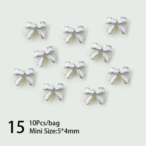 10pcs Bag of Silver and Gold Butterfly Nail Charms for Women’s Fashion - BO15