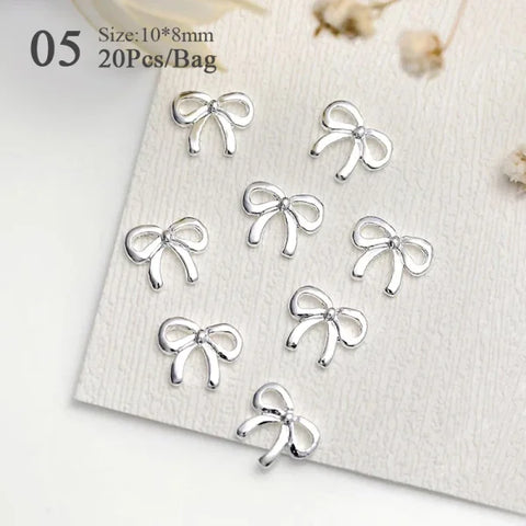 10pcs Bag of Silver and Gold Butterfly Nail Charms for Women’s Fashion - K05