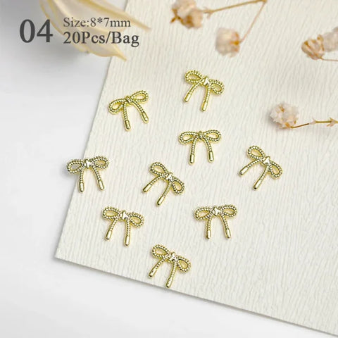 10pcs Bag of Silver and Gold Butterfly Nail Charms for Women’s Fashion - K04