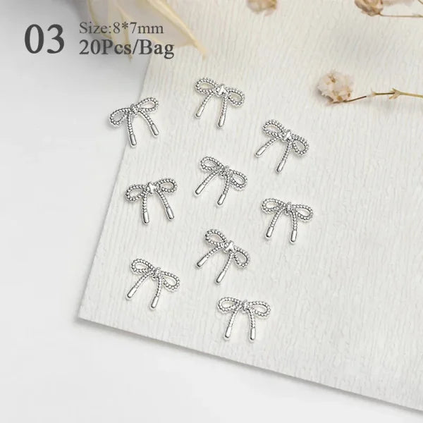 10pcs Bag of Silver and Gold Butterfly Nail Charms for Women’s Fashion - K03