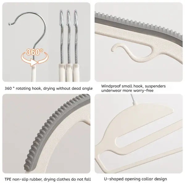 10Pcs Multifunctional Wet & Dry Hangers Non-Slip Household Wardrobe Clothes Organizer