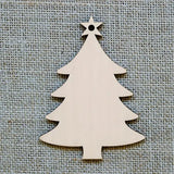 10pcs Unfinished Wood Christmas Tree Ornaments: DIY Blank Slices for Holiday Crafts - 10Pcs