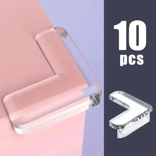 10PCS Clear Furniture Corner Protectors – Soft Anti-Collision Pads for Coffee Tables & Living Room Safety - L-shape