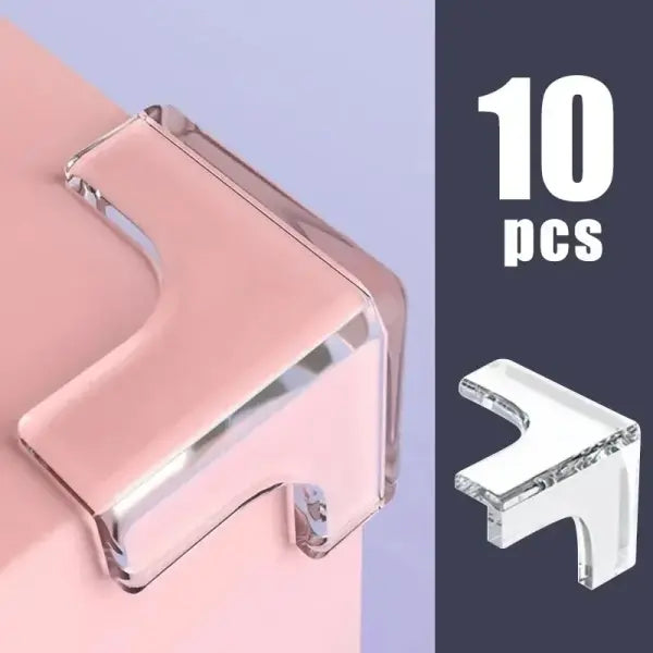 10PCS Clear Furniture Corner Protectors – Soft Anti-Collision Pads for Coffee Tables & Living Room Safety - T-shape