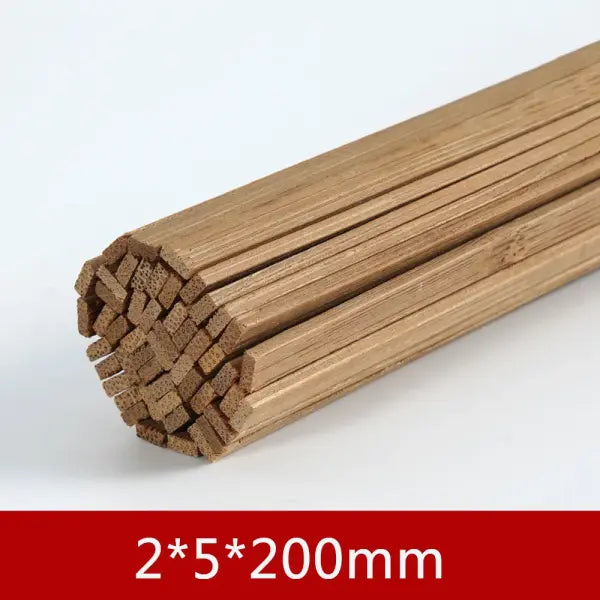 10pcs Bamboo Wood DIY Craft Strips: Model Building Material for Mini Furniture & Lanterns - 2x5x200 SW84585-02