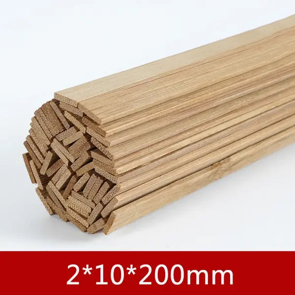 10pcs Bamboo Wood DIY Craft Strips: Model Building Material for Mini Furniture & Lanterns - 2x10x200 SW84585-01