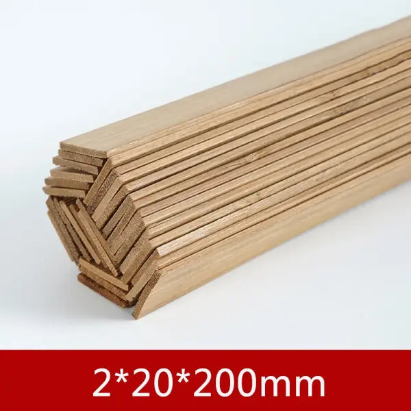 10pcs Bamboo Wood DIY Craft Strips: Model Building Material for Mini Furniture & Lanterns - 2x20x200 SW84585-03