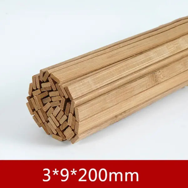 10pcs Bamboo Wood DIY Craft Strips: Model Building Material for Mini Furniture & Lanterns - 3x9x200 SW84585-04