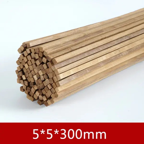 10pcs Bamboo Wood DIY Craft Strips: Model Building Material for Mini Furniture & Lanterns - 5x5x300 SW84585-06