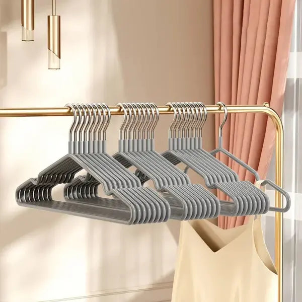 10-Pack Metal Traceless Hangers: Non-Slip Heavy-Duty Space Savers for Bedroom Closets - 10pcs grey